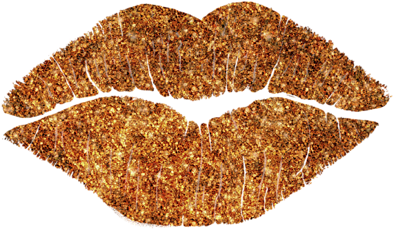 Rose Gold Texture Kiss Lipstick On Pouty Lips Fashion - Sticker (583x700), Png Download