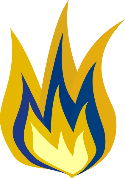 Blue And Yellow Fire Png - Portable Network Graphics (420x597), Png Download