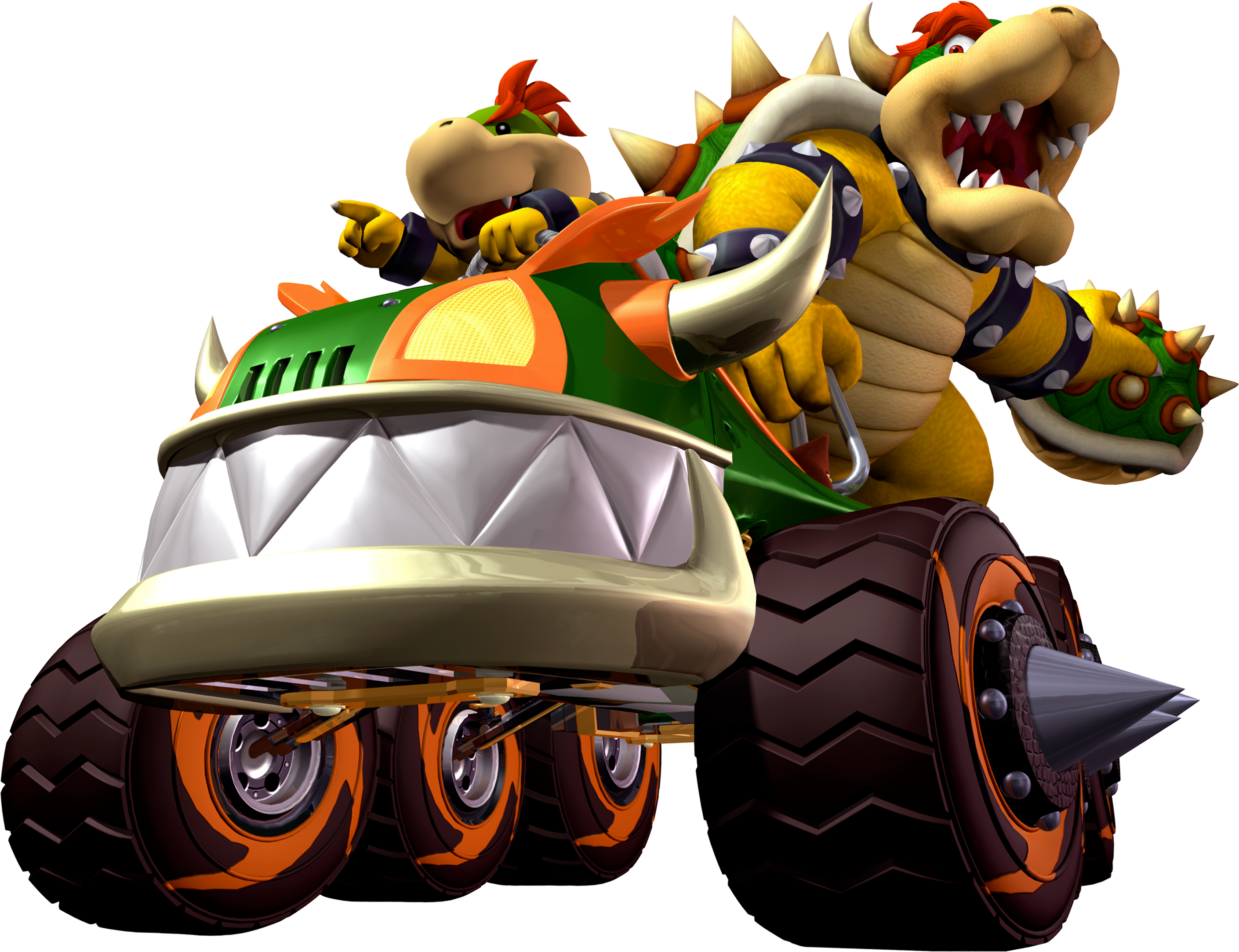 Mario Kart Double Dash-bowser And Bowser Jr - Mario Kart Bowser Kart (624x479), Png Download