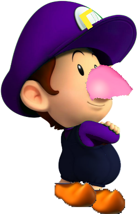 Baby Waluigi Smew - Mario Baby Waluigi (310x477), Png Download