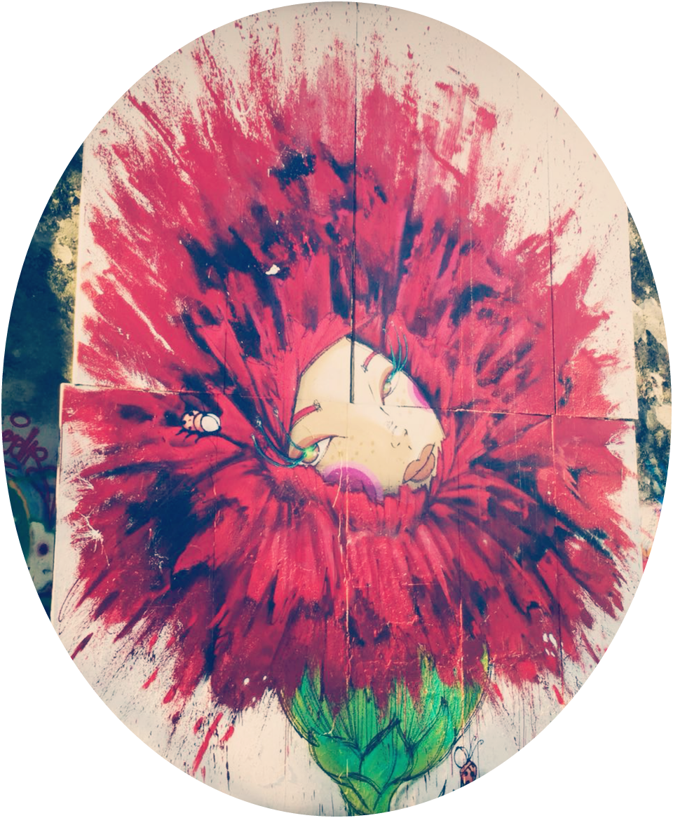 Sticker Graffiti Flower Girl Streetart - Circle (960x1167), Png Download