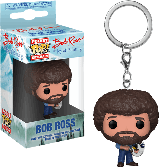 Bob Ross Funko Pop Keychain (600x600), Png Download