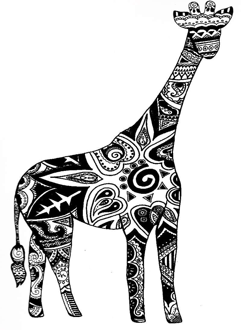 Giraffe Tribal (800x1093), Png Download