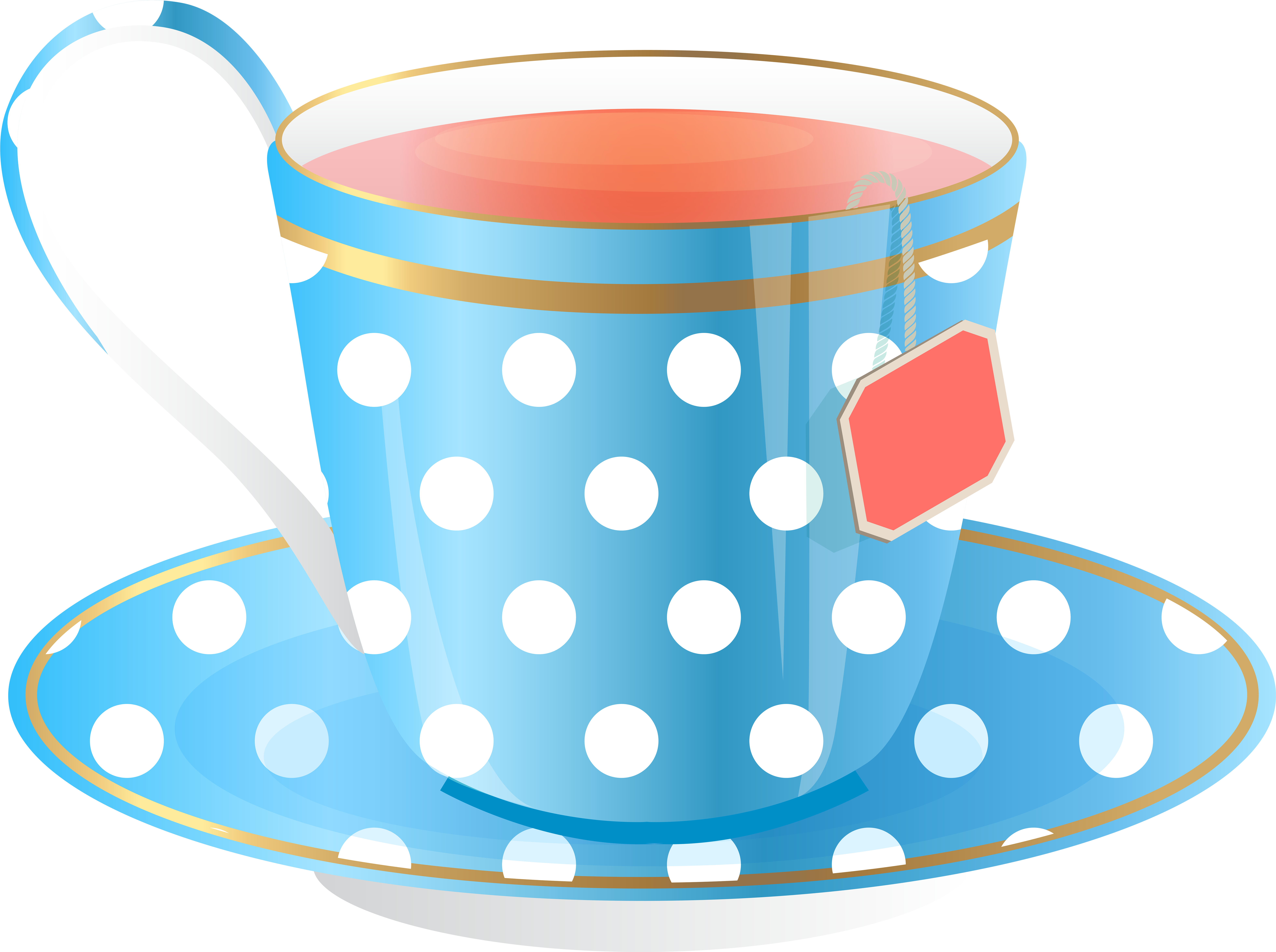 Blue Tea Cup Png Transparent Clip Art Image - Teacup (600x448), Png Download