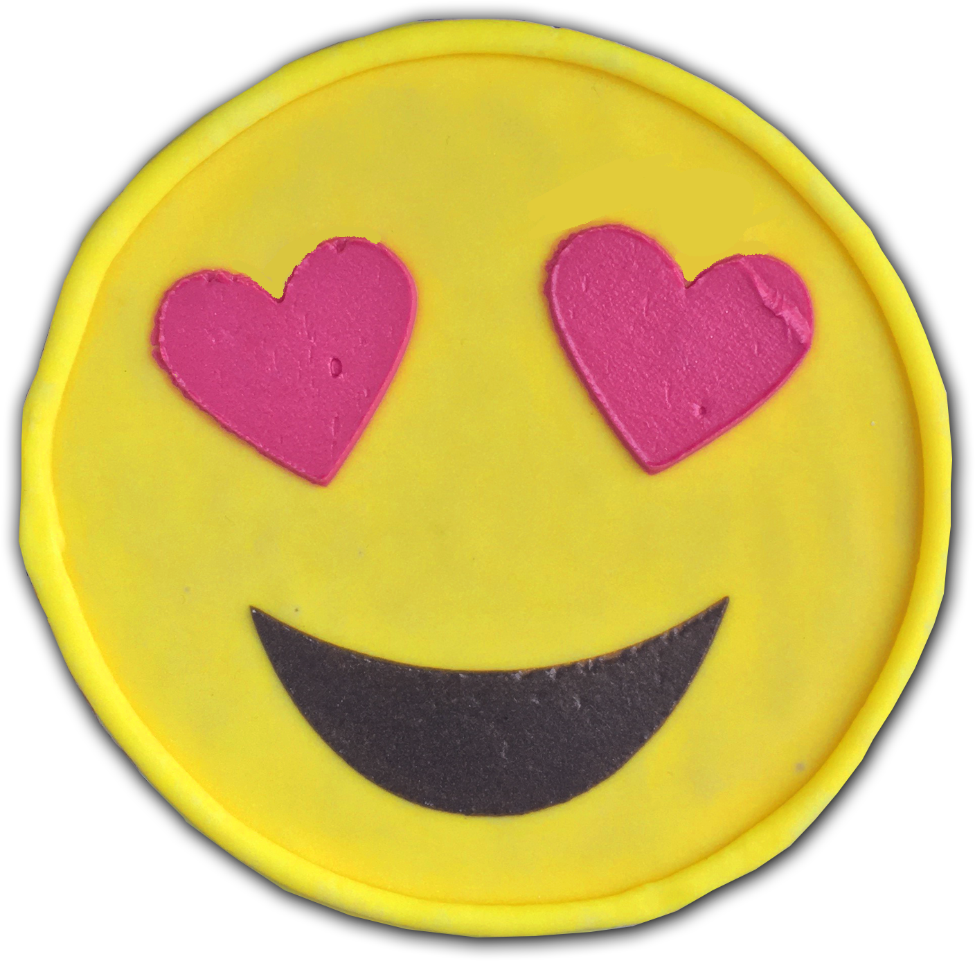 Heart Eyes Emoji Cookie - Emoji Pillow Pink Heart Eyes (1500x1500), Png Download