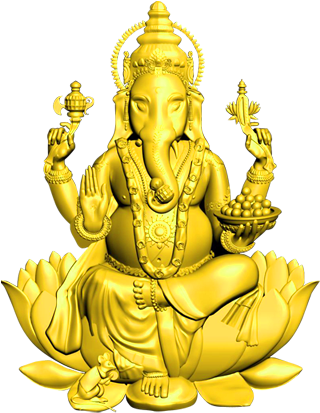 Ganesha The Elephant-deity Riding A Mouse Has Become - Religion (369x458), Png Download