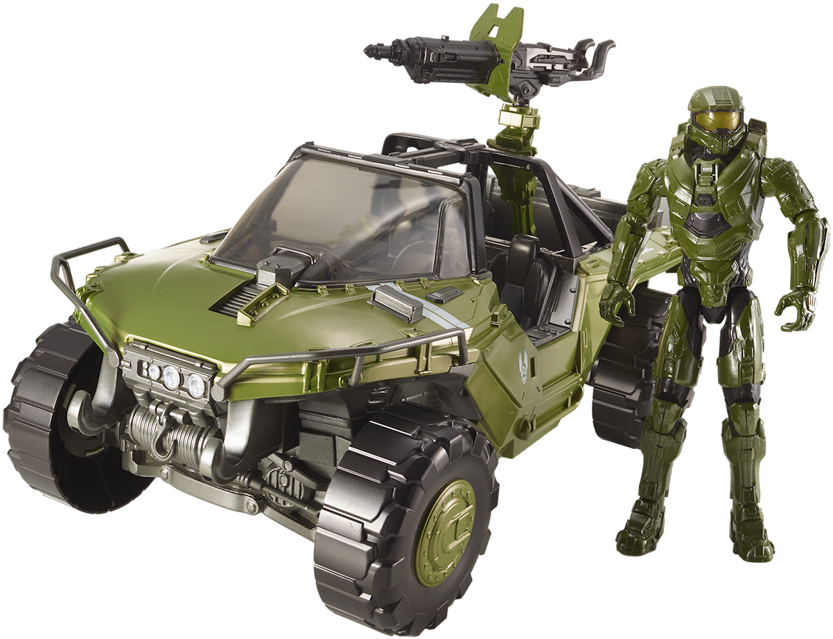 Halo Warthog 12 Master Chief - Halo 12 Warthog Vehicle And Master Chief Figure By (1442x1080), Png Download