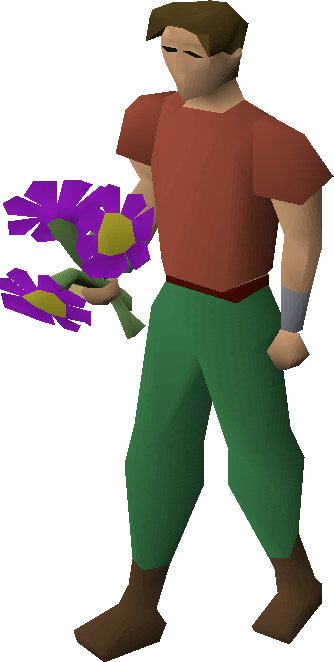 Purple Flowers Equipped - Runescape Flowers (334x662), Png Download