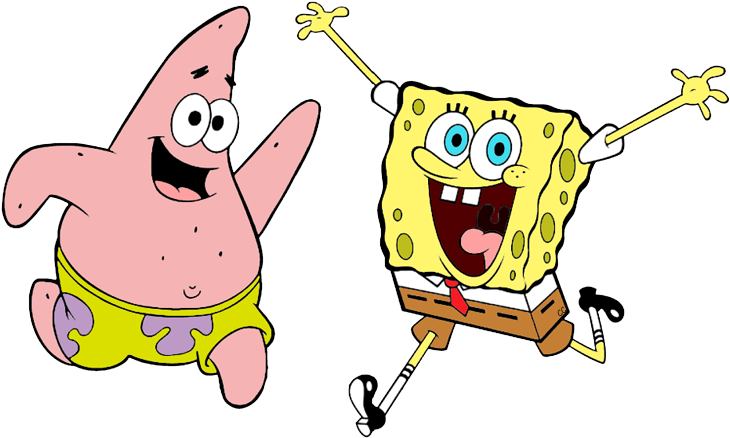 Jpg Black And White Download Squarepants Clip Art Cartoon - Spongebob Squarepants (738x443), Png Download