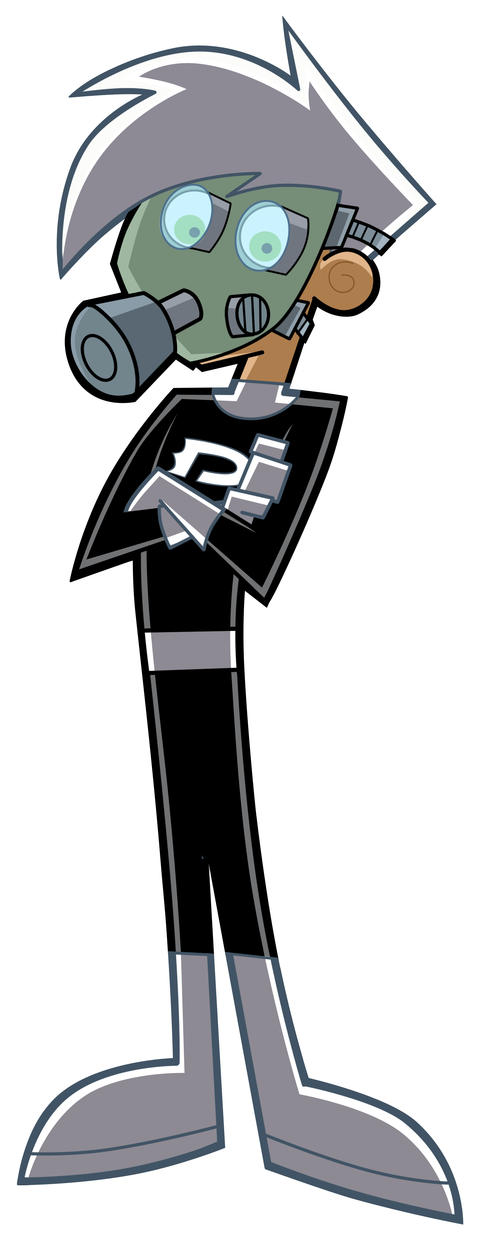 Danny Phantom In His Gas Mask - Danny Phantom In Gas Mask (2711x4395), Png Download
