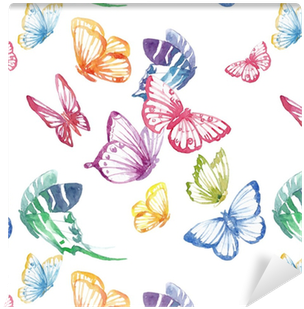 Watercolor Butterfly Vector Pattern Wallpaper • Pixers® - Watercolor Butterfly (400x400), Png Download