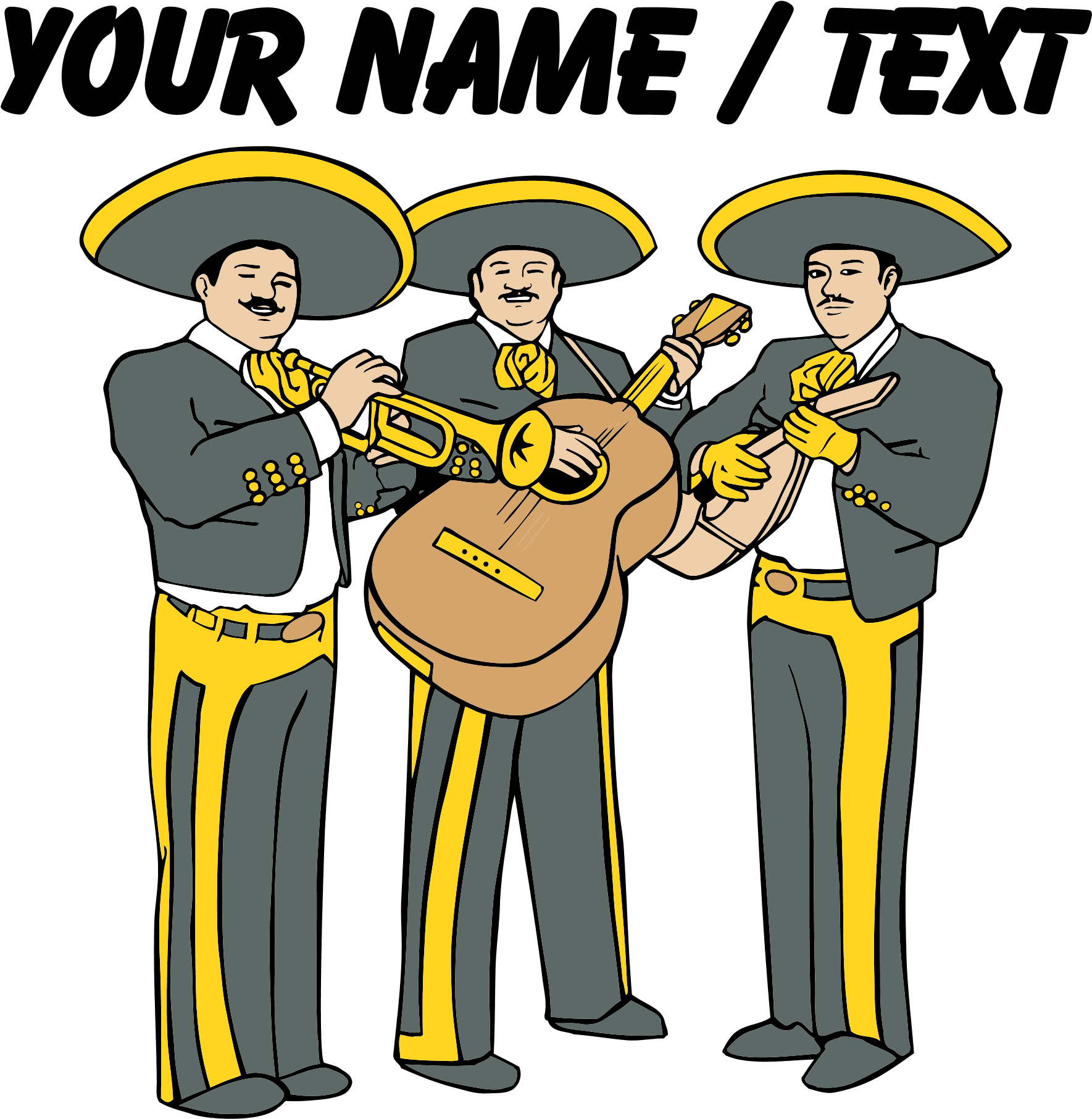 This Custom Mariachi Band Design Is A Great Gift Idea - Custom Mariachi Band Shower Curtain (2000x2000), Png Download