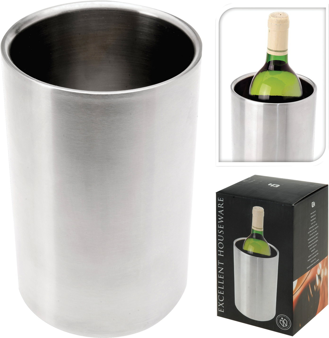 Wine Bucket - Enfriador De Botellas Inox (1500x1524), Png Download