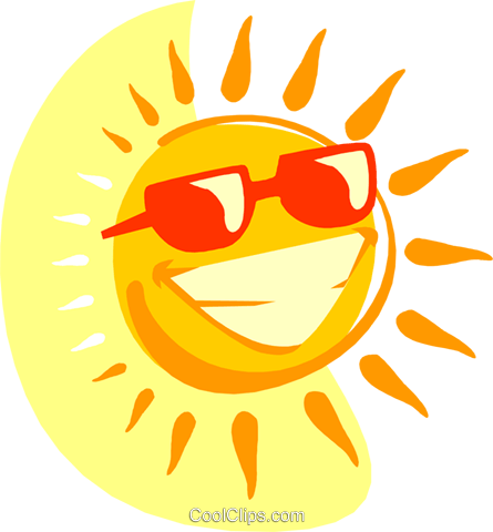 Smiling Sun With Sunglasses Royalty Free Vector Clip (445x480), Png Download