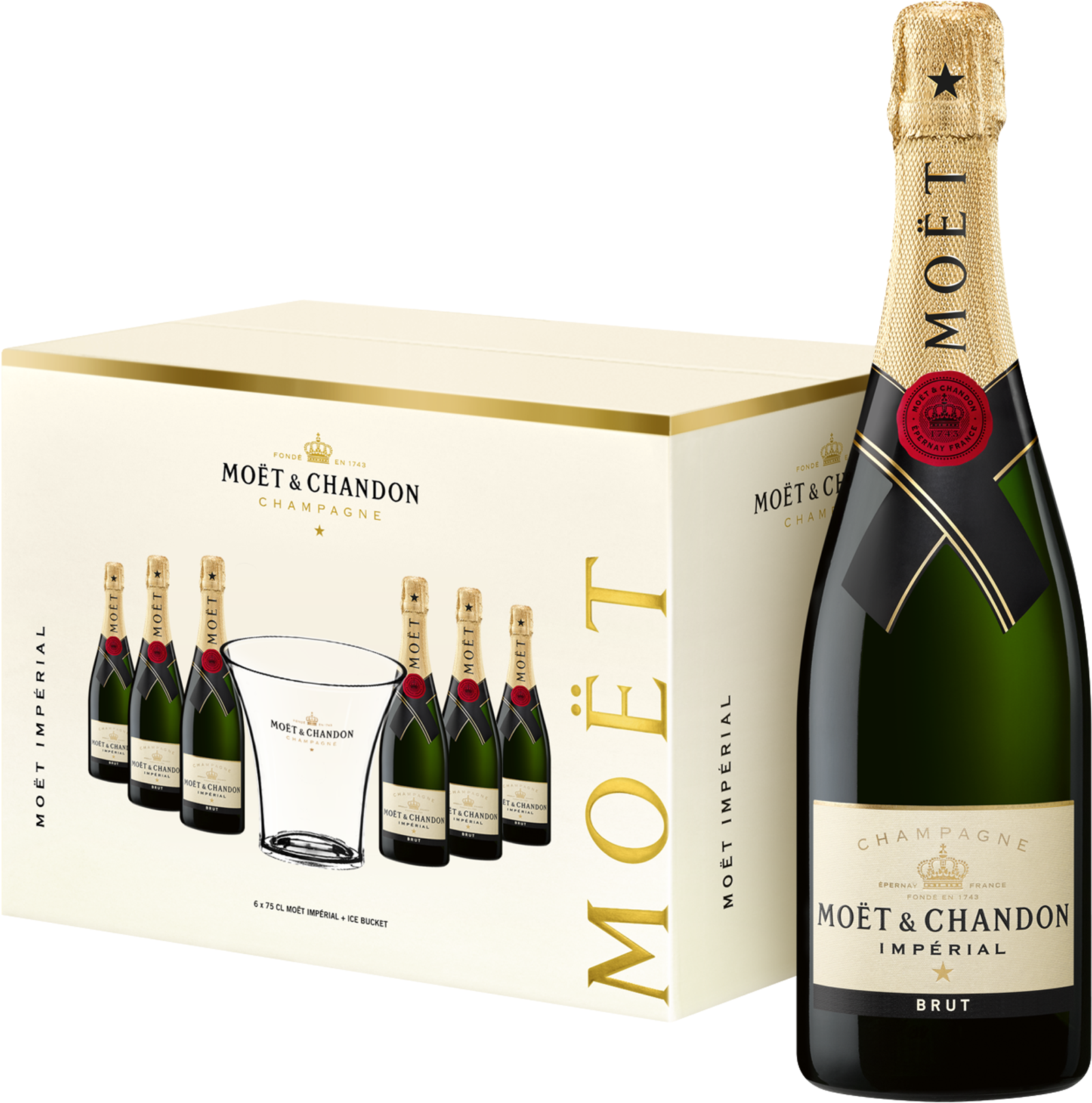 Möet & Chandon 6x750ml & Ice Bucket - Moet Champagne (1600x2000), Png Download