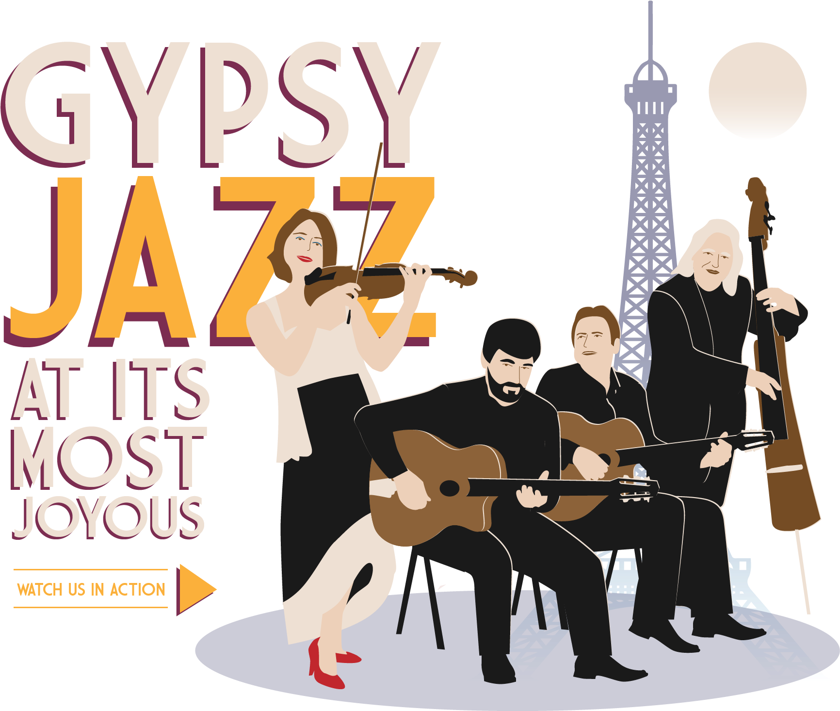 Hot Club Gallois Band - Poster (1752x1465), Png Download