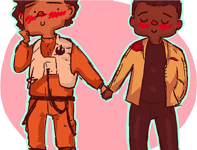 Finn And Poe Are Secretly In Love - Cartoon (900x599), Png Download