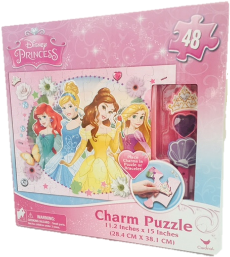 Disney Princess 48 Piece Charm Puzzle - Greenbrier International Inc. Cardinal Games: Bundle (477x637), Png Download