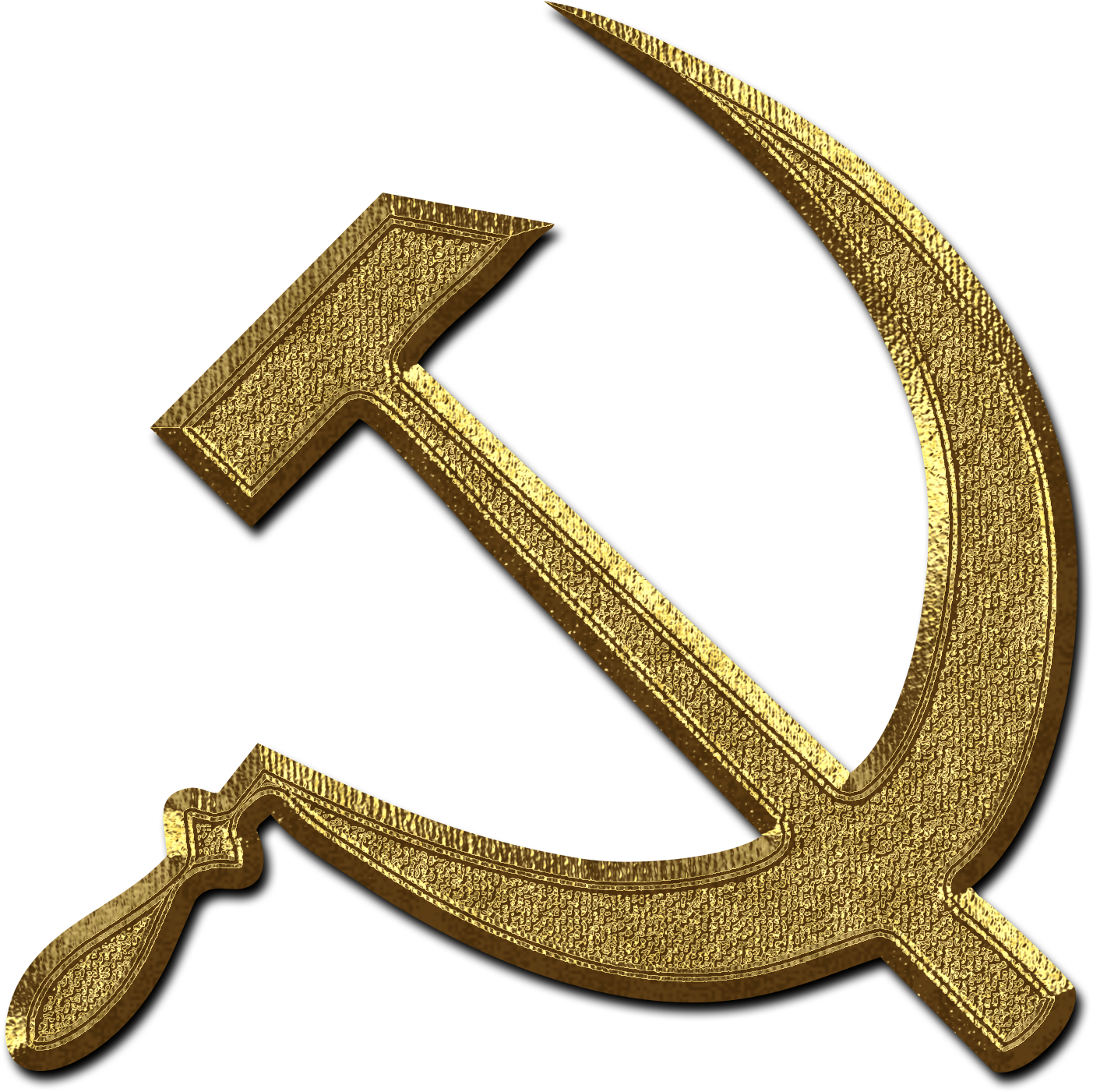 Gold Hammer And Sickle - Golden Hammer And Sickle (1463x1490), Png Download