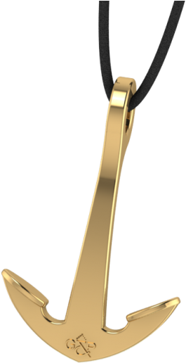 Gold Anchor Necklace - Silver (600x600), Png Download