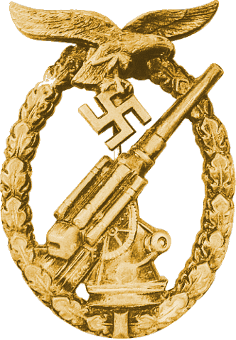 Flak Badge, Gold (332x479), Png Download