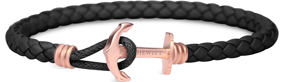 Ankerarmband Phrep Lite Ip Rose Gold Schwarz - Bracelet Ancre Paul Hewitt (1000x1000), Png Download