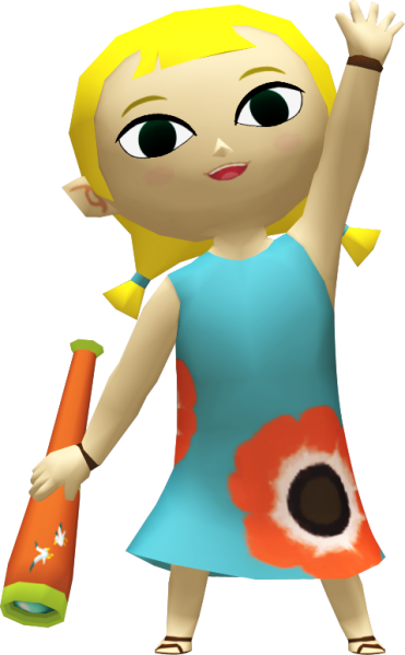 Aryll - Zelda Wind Waker Blue (371x599), Png Download