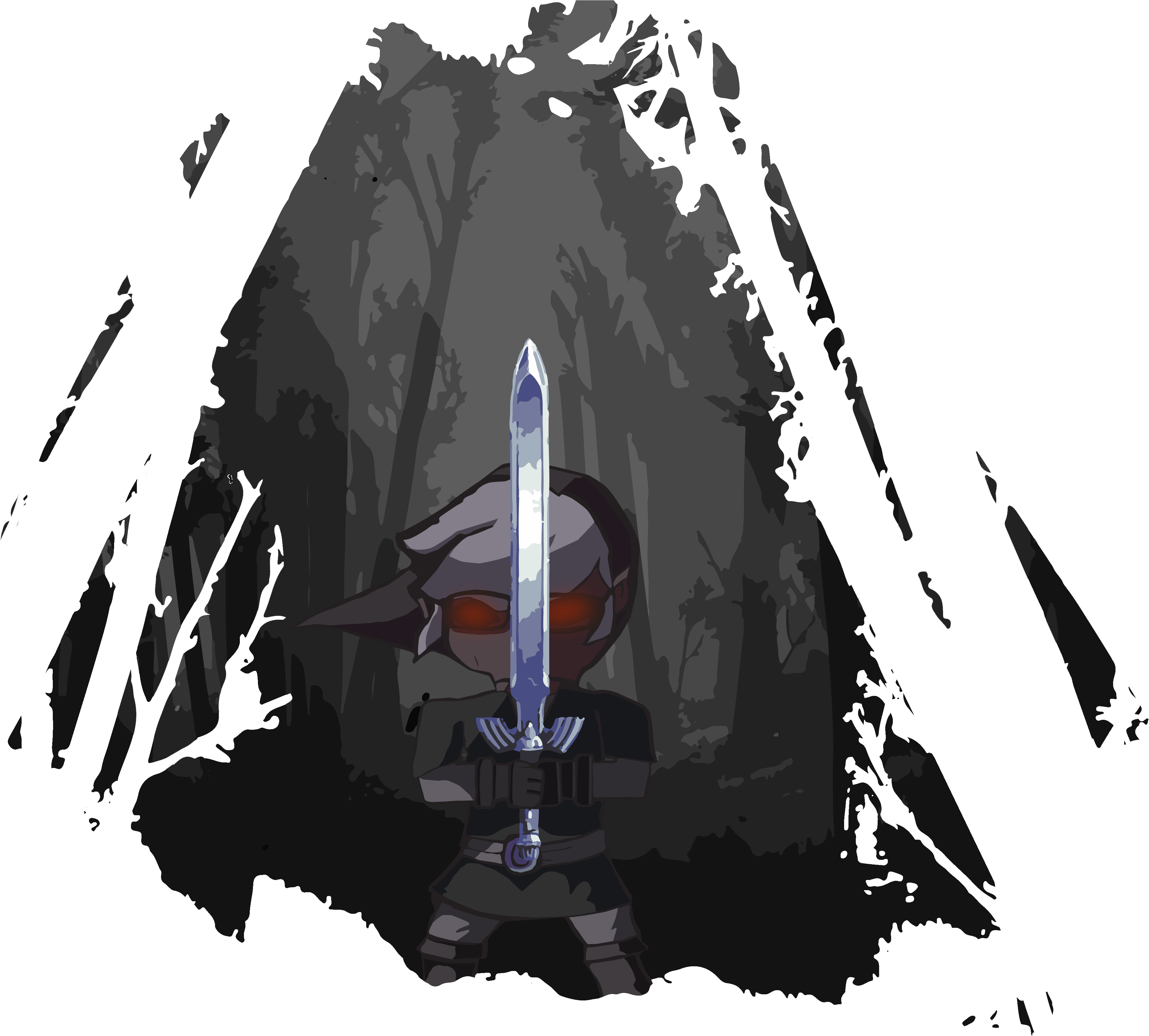 Dark Link In The Wind Waker Style - Illustration (8000x4500), Png Download