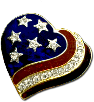 Heart Of A Patriot Brooch/pin - Patriotic Heart Brooch/pin (450x450), Png Download
