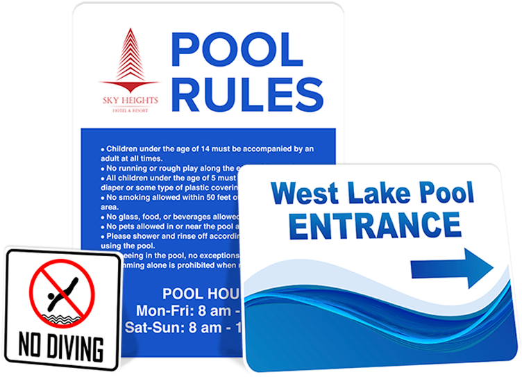 Aluminum Pool Sign Large - Signs.com, Inc. (981x549), Png Download