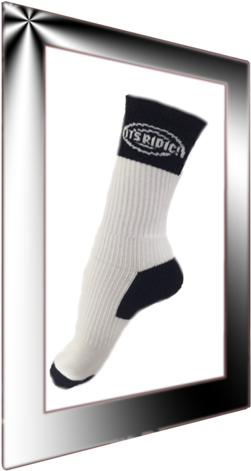 White And Black Crew Socks With Arch Support - Sock (690x690), Png Download