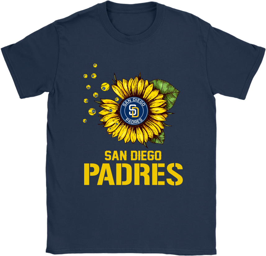 San Diego Padres Sunflower Mlb Baseball Shirts - Shirt (1024x1024), Png Download
