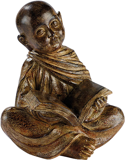 Reading Buddha Statue - Bronze (644x526), Png Download