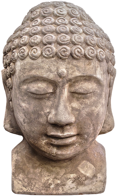 Buddha, Figure, Ceramic, Head, Face, Sculpture - Buddhism (452x720), Png Download