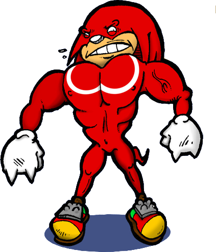 Manlyknuckles - Knuckles The Echidna Derp (423x493), Png Download