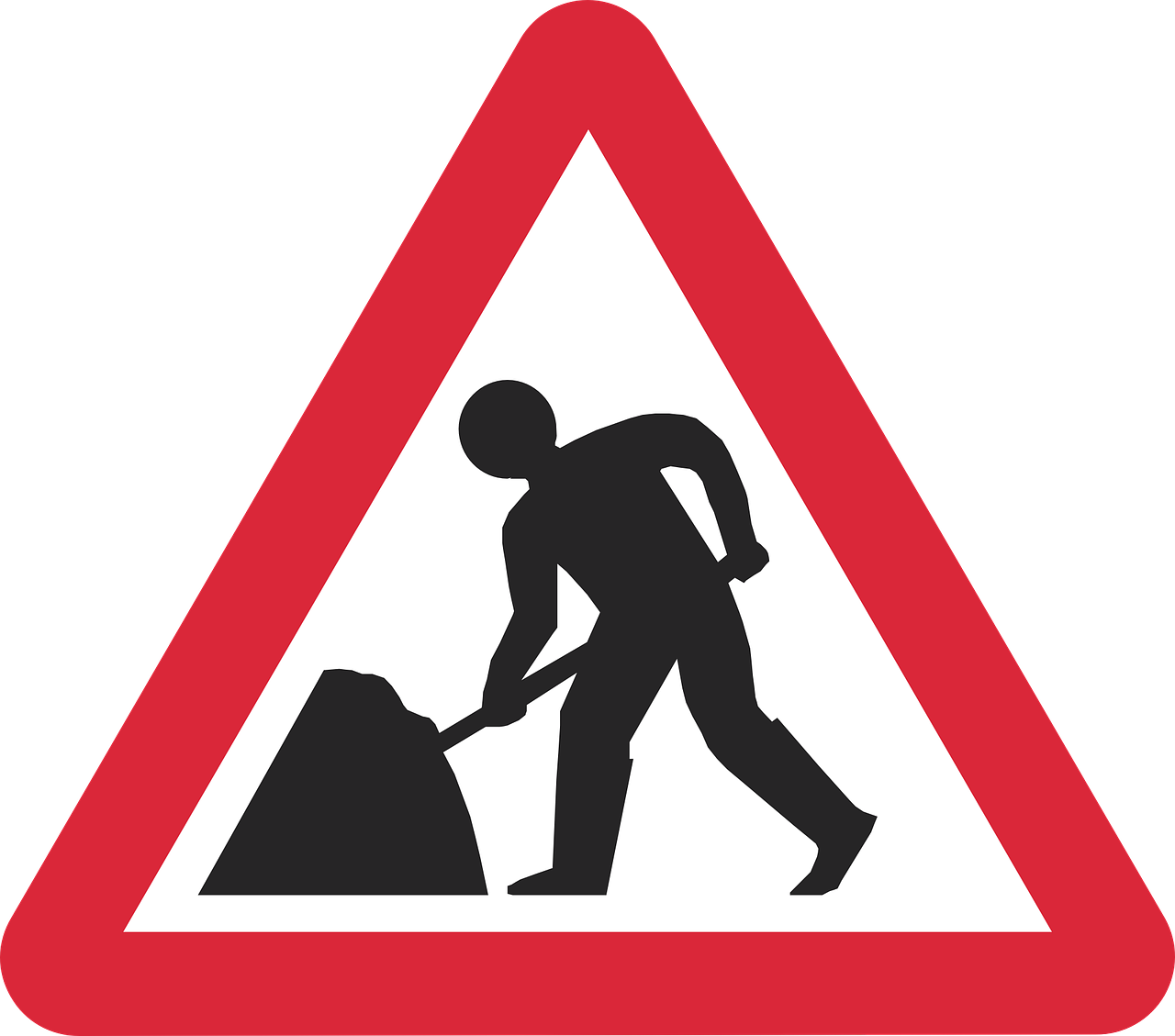 Another Summer, Another Bridge Closure Haydons Road - Road Works Traffic Cone Sign (1280x1129), Png Download