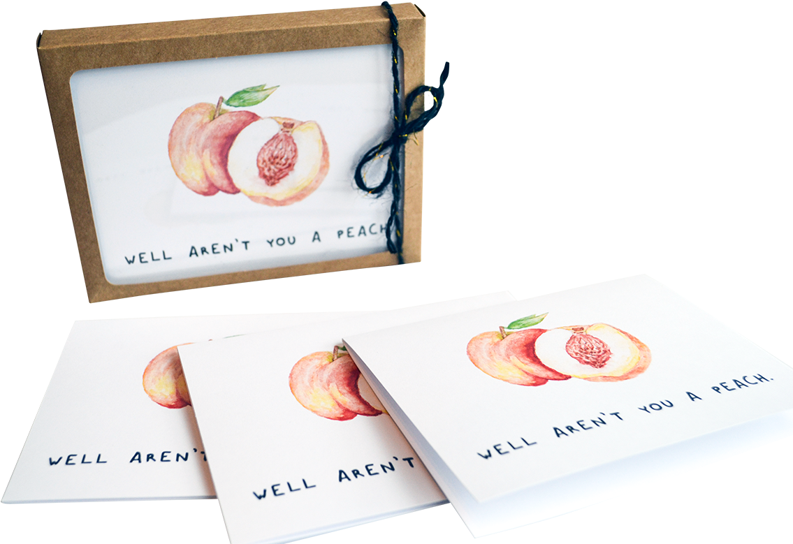"you're A Peach" Notecard Set (1200x1200), Png Download