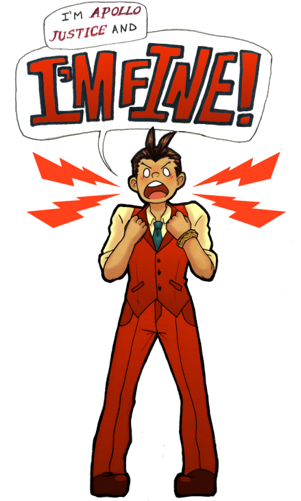 I Figured Out How To Rip The Lineart From Traditional - I M Apollo Justice And I M Fine (438x750), Png Download