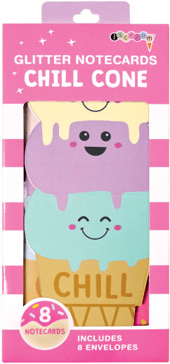 2018 Glitter Notecard - Iscream Chill Cone Glitter Notecards (550x550), Png Download