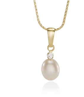 9ct Pearl & Cubic Zirconia Pendant - Cubic Zirconia (350x350), Png Download