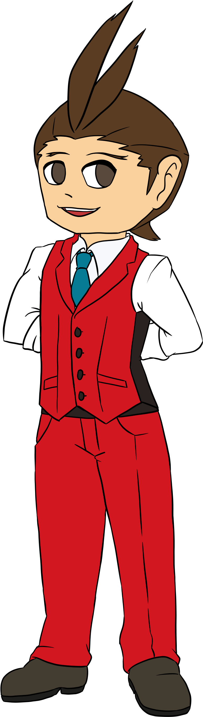 Apollo Justice Is Fine - Cartoon (962x2755), Png Download