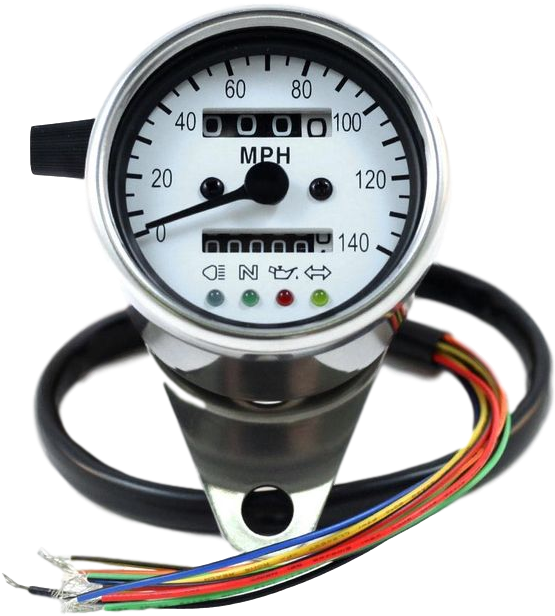 Mini Speedo - Varios Motobuykers Led Mini Speedo 2:1 Mph. White (736x736), Png Download