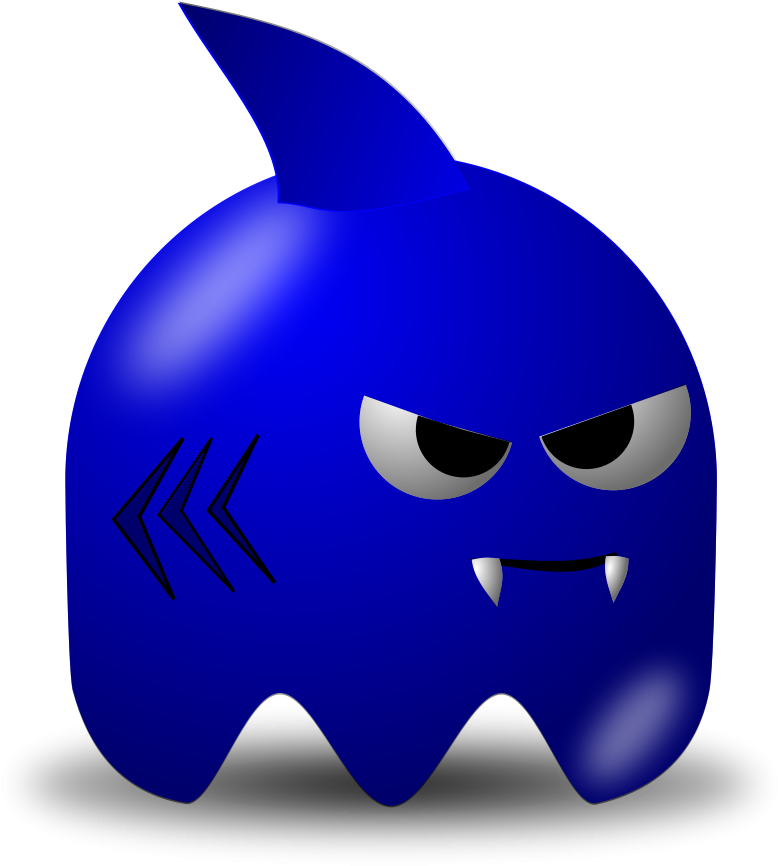 This Free Clipart Png Design Of Padepokan - Pac Man Ghost Blue (900x900), Png Download
