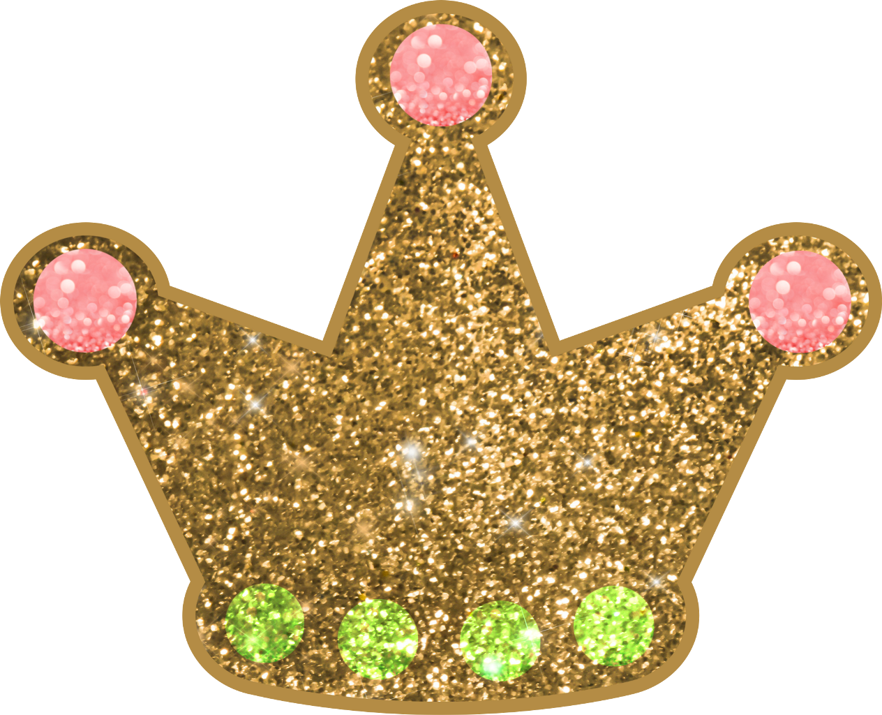 Crown Gold Glitter Glamour Sparkle Shiny Sticker Freeto - Gold (1264x1024), Png Download