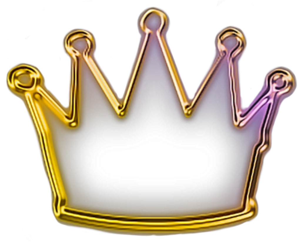 Crown Gold Golden Princess Glitter Neon Ftestickers - Gold (623x503), Png Download