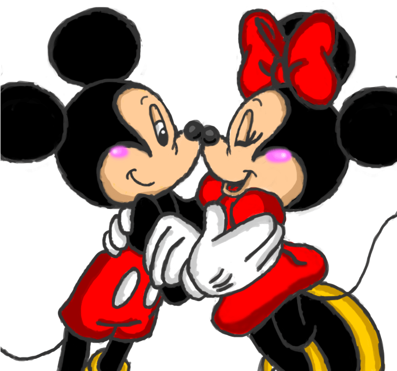 Red Minnie Mouse Wallpaper Clipart Panda Free Images - Mickey And Minnie Together (787x787), Png Download