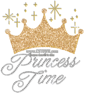 Princess Time Crown Custom Bling Iron Ons - Connected Pendant Necklace (450x450), Png Download