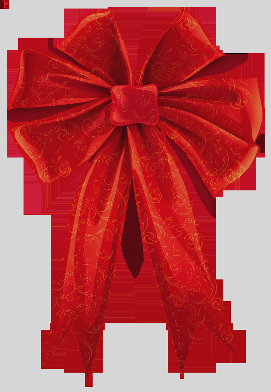 Christmas Red Gold Bow Png Clipart Christmas Bows And - Portable Network Graphics (922x1334), Png Download