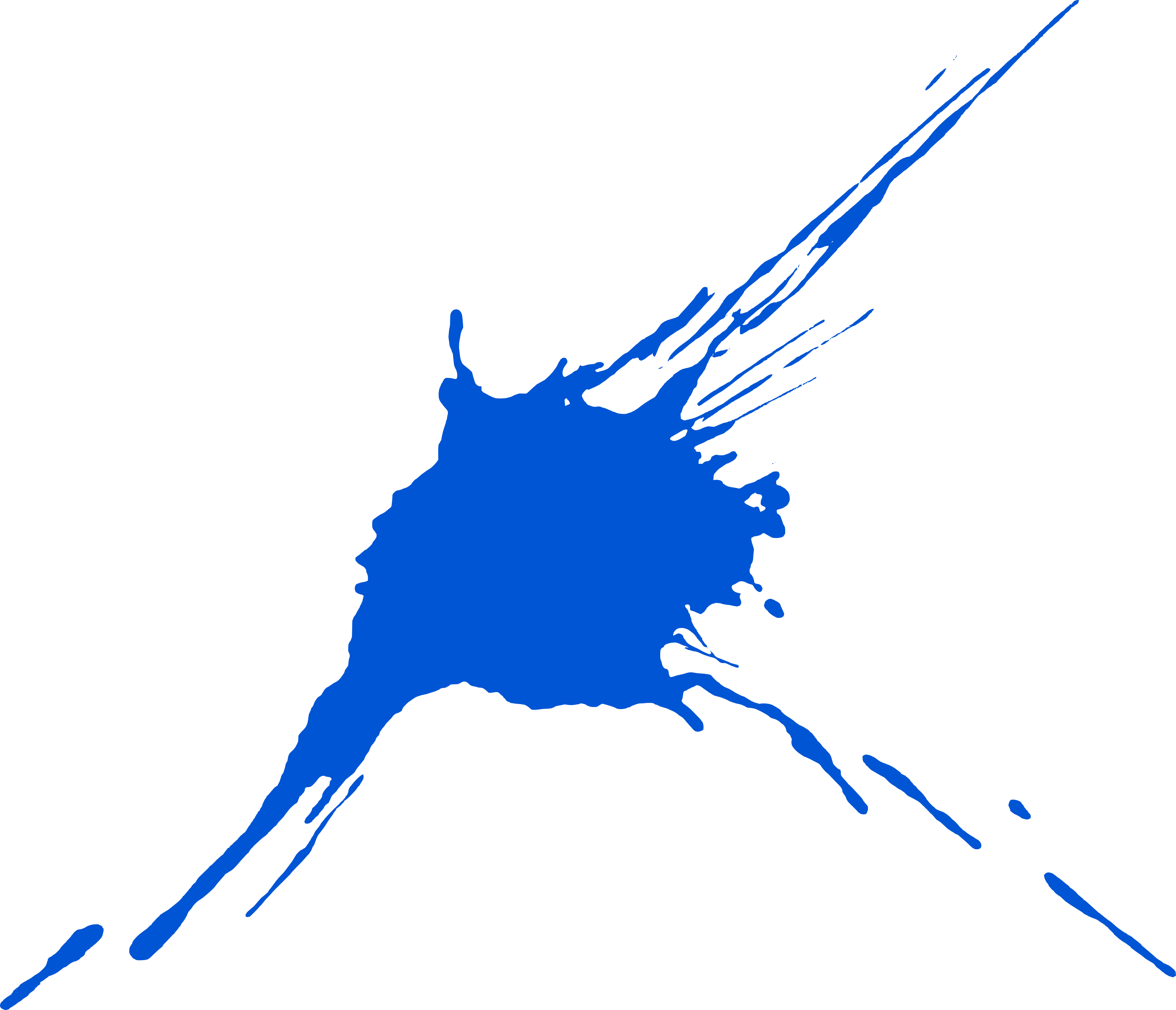 10 Blue Paint Splatters - Blue Paint Splatter Transparent (3395x2916), Png Download