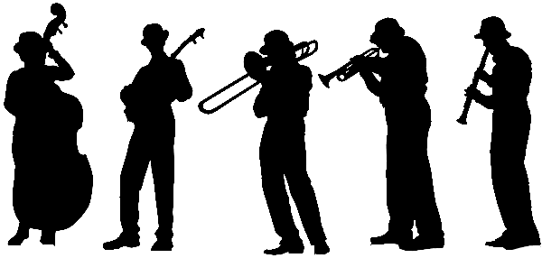 Jazz Band Silhouette Png Wwwpixsharkcom Images - Dixieland Music (600x286), Png Download